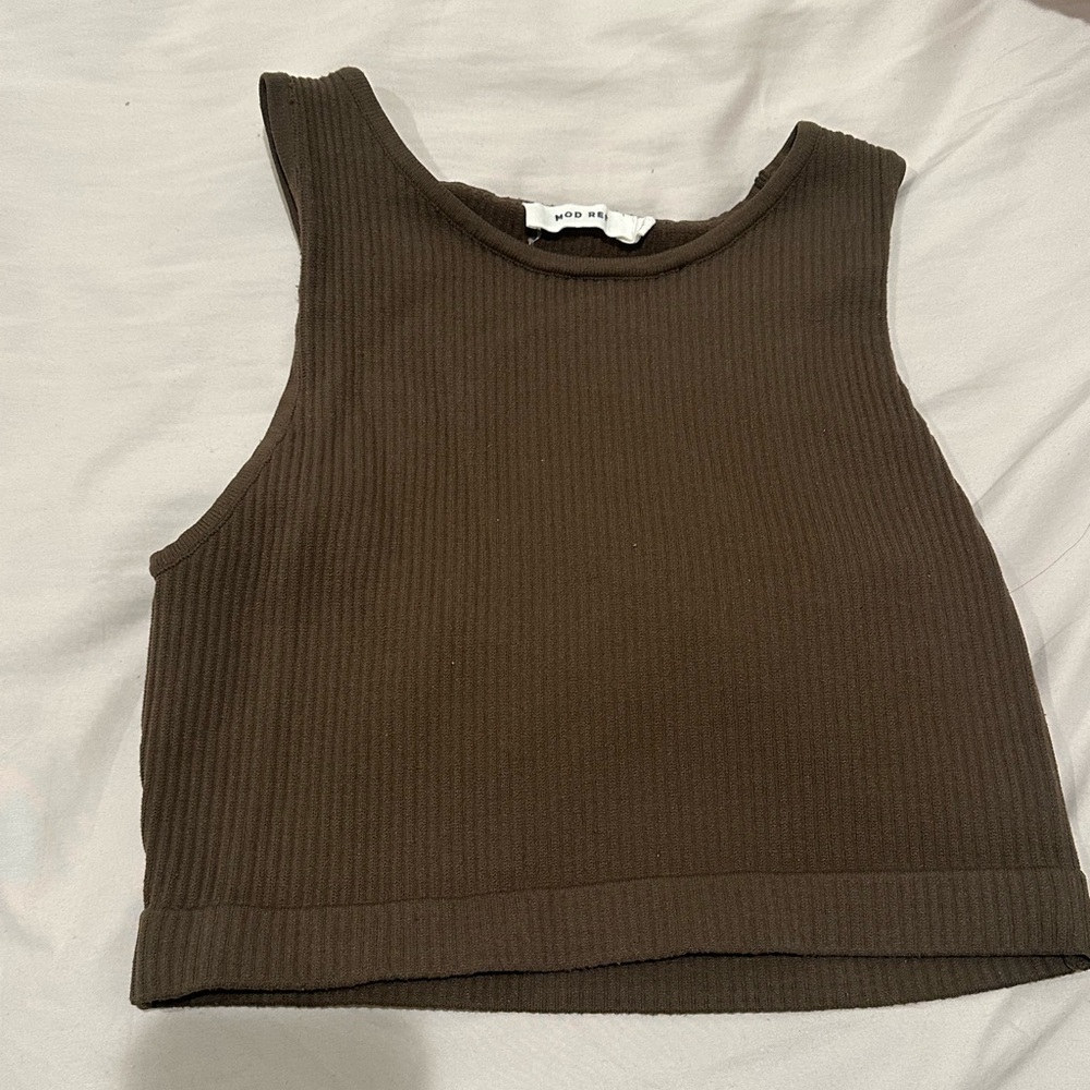 MOD REF Brown Knit Tank